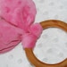 Organic Baby Teething Ring Retro Mod Flower Lime Rabbit Bunny Ear