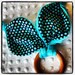 Organic Baby Teething Ring Bunny Ear Crinkle Ears Stimulate Toy Plush Minky Tourquoise Dot