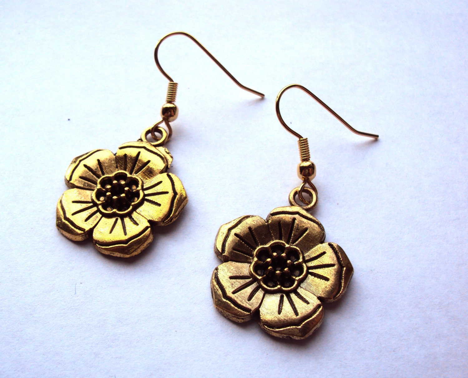 Gold Flower Earrings