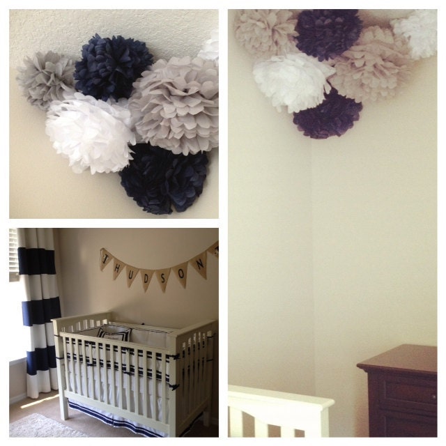 6 Nursery Tissue Poms- Your color choice- Sale