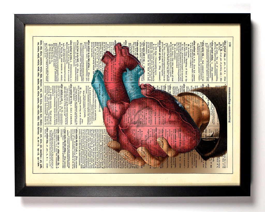 Have My Heart 8 x 10 Repurposed Book Upcycled Dictionary Art Vintage Book Print Recycled Vintage Dictionary Page Buy 2 Get 1 FREE