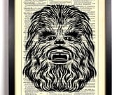 Star Wars Chewbacca Repurposed Book Upcycled Dictionary Art Vintage Book Print Recycled Vintage Dictionary Page Buy 2 Get 1 FREE