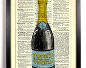 Lets Celebrate Wine Bottle Book Upcycled Dictionary Art Vintage Book Print Recycled Vintage Dictionary Page Buy 2 Get 1 FREE