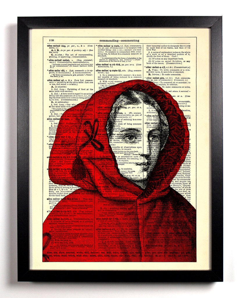Little Red Riding Hood Repurposed Book Upcycled Dictionary Art Vintage Book Print Recycled Vintage Dictionary Page Buy 2 Get 1 FREE