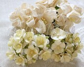 25 Handmade Mulberry Paper Flowers Mixed Sizes of  Ivory Tone Wedding Roses Code M153 - butterflies661
