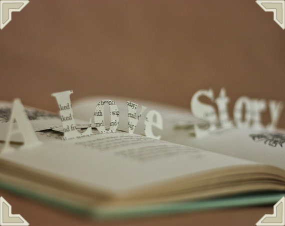 A Love Story Vintage Book Pop Up