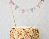 Vintage Cake Bunting - Greens/Pinks - SINGLE SIDED