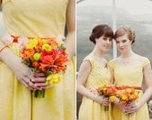 1950's style happy yellow dress. Available in custom sizes and fabrics.