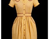 BLOW OUT SALE ready to ship. Yellow plaid rockabilly gal dress