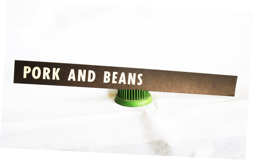 Pork and Beans Restaurant Menu Chipboard Sign