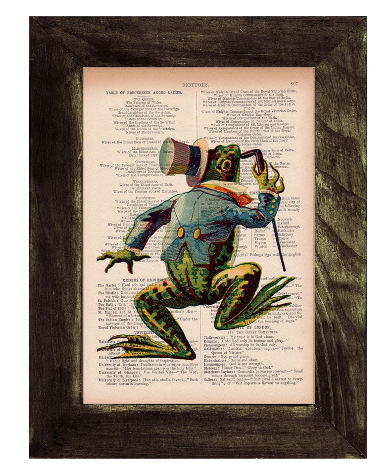 Dictionary Book Print - Altered art on upcycled book pages