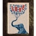 Elephant in love book print - Elephant in love - collage Printed on vintage dictionary book page