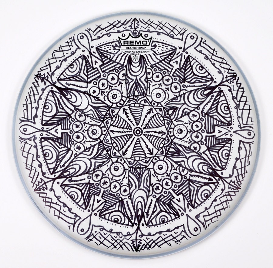 Modified Snare Drum Head Number 7 - Playable, Hittable, Original, Functional Art