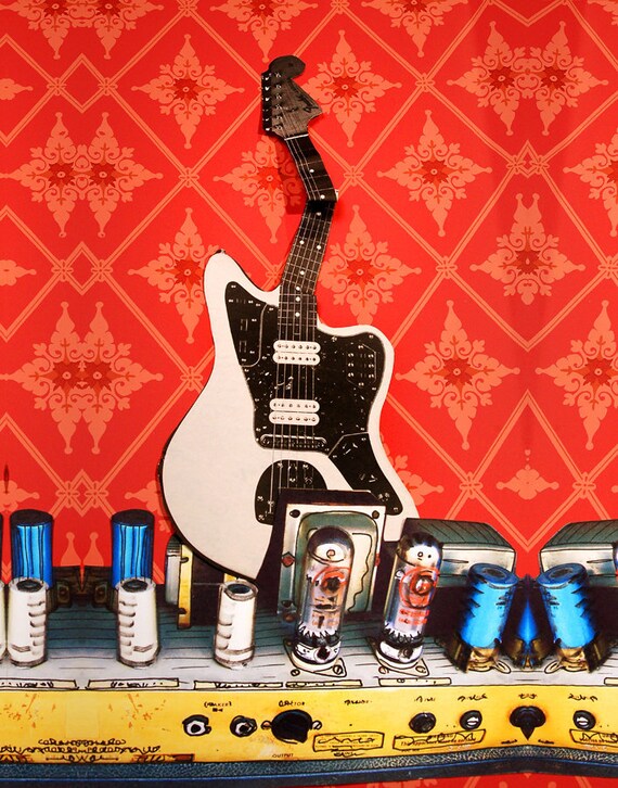 Guitar Art Print - "Bent Jag" - Jaguar 11 " x 14" Archival Giclee Print