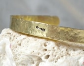 Arrow Bracelet Gold Bangle Brass Hammered Cuff