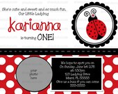 Lady Bug Birthday Invitation Digital File YOU-PRINT Il_170x135