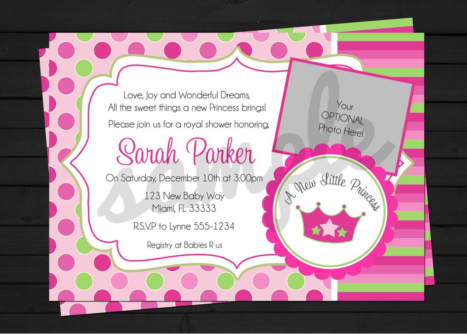 Little Princess Baby Shower Invitation Digital File YOU-PRINT Il_570xn