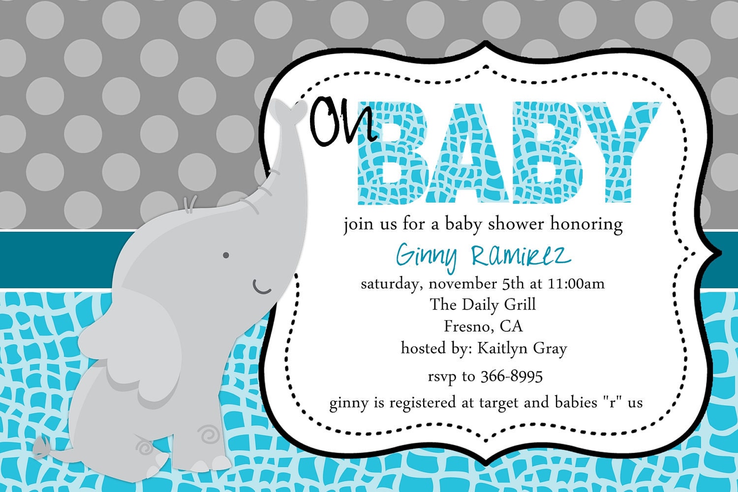 Baby Elephant Invitations