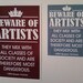 Beware of Artists Queen Victoria sign