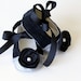 Couture Baby Shoes - Baby Ballet Slipper Baby Shoes, Black and Silver - Toddler Shoe Sizes too - Baby Souls Baby Shoes