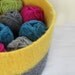 Big felted wool bowl - eco-friendly Organic giant bowl  - a statement piece - Mustard and grey - mother day gift