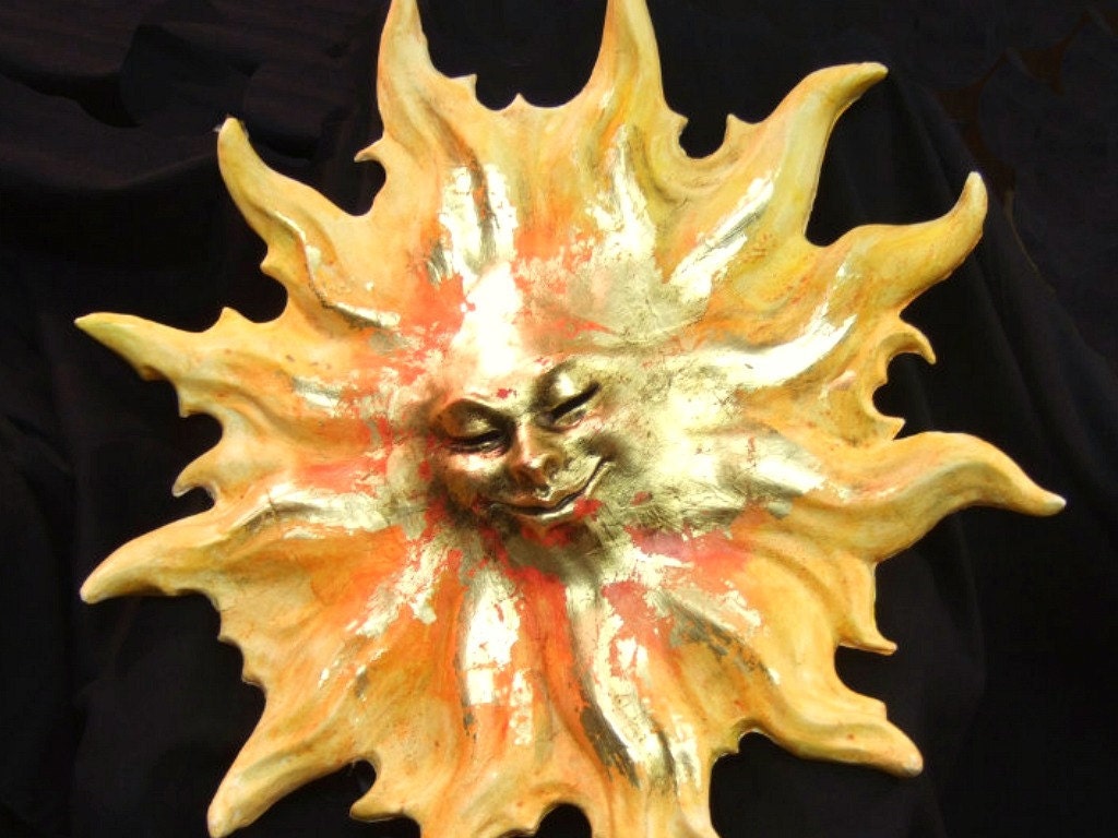 Bright Yellow Sun Venetian Mask