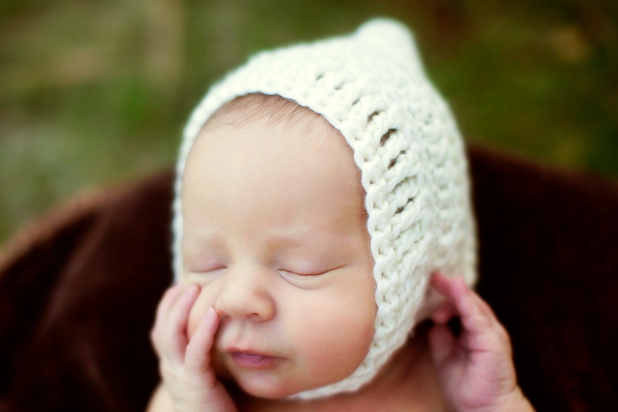 Pixie gnome chinstrap hat - crochet -ribbed trim