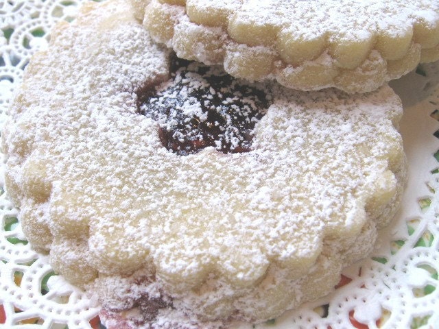 Sugar cookies, filled with Raspberry Jam, all butter, soft and heavenly