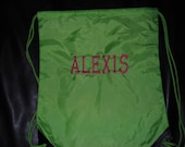 Custom Personalized Embroidered Monogrammed Cinch Sack Backpack Cheer Dance Gym Tote Bag Gymnastics School Bridesmaid Gift Girl or Boy