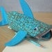 Shark Bag - Zipper Pencil Case: Turquoise Shark Bite