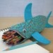 Shark Bag - Zipper Pencil Case: Turquoise Shark Bite