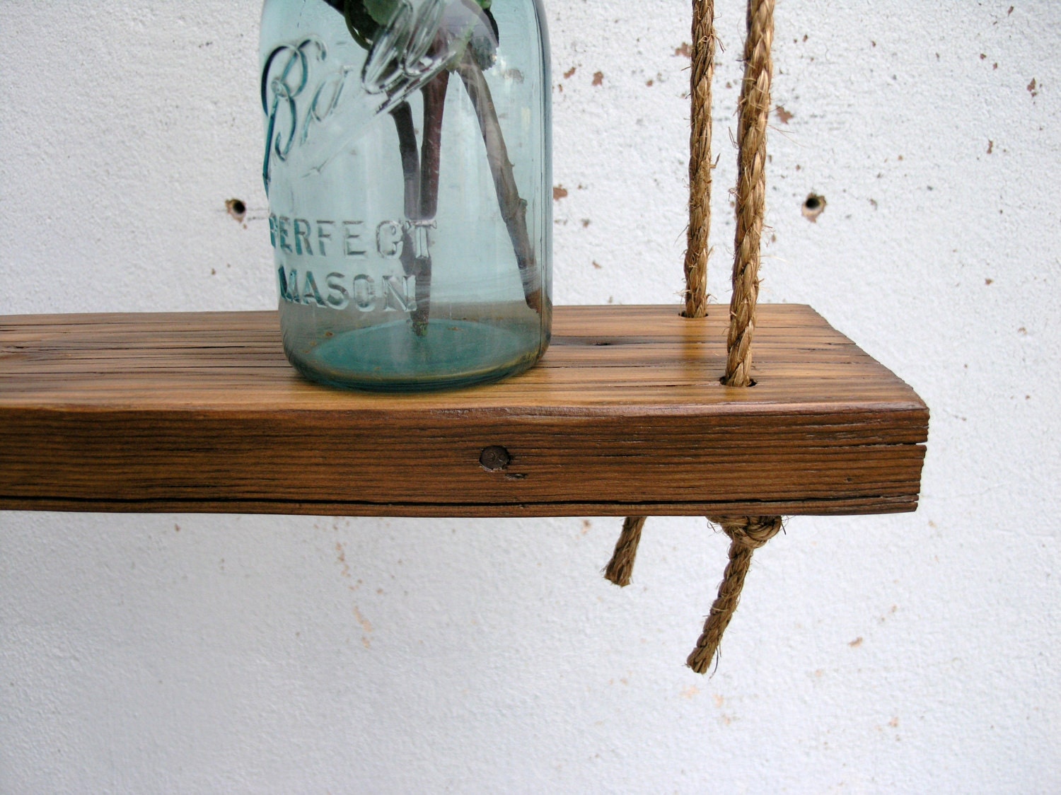 Rustic Hanging Oak Accent Shelf made with lumber from an 1860/70's Gold Mine Camp in the Eastern Sierra Nevada Mountains
