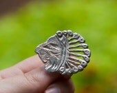 Lion Head Pin - Sterling Silver