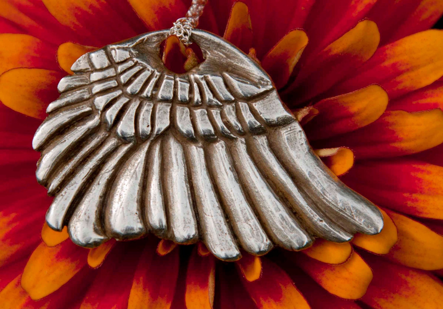 Wing Pendant Necklace - Sterling Silver
