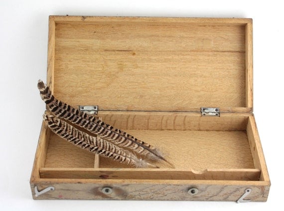 vintage science lab wooden box