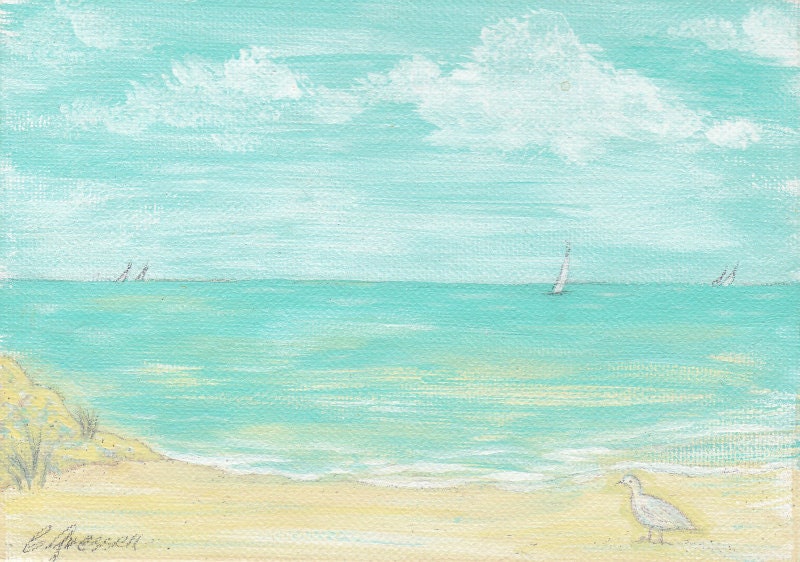 Beach Art Ocean Art Sale Spring Aqua Nursery Bedroom Turquoise Home Decor sea cottage pink Three 5 x 7s