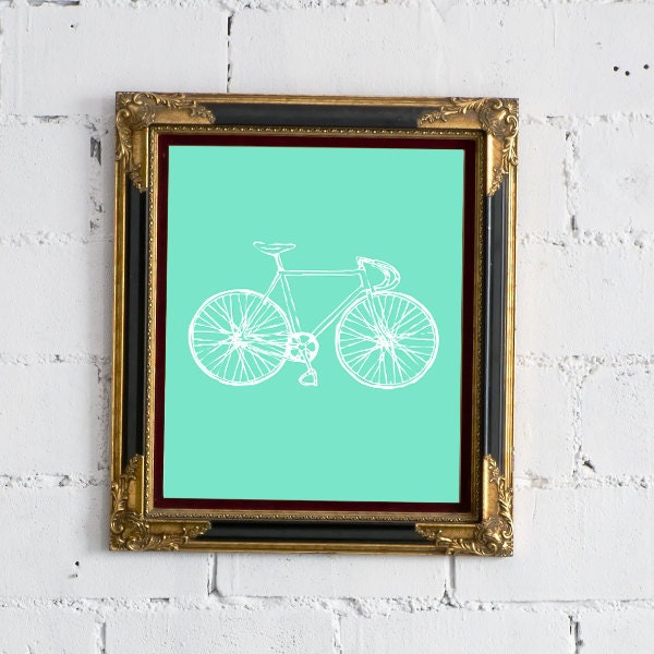 Mint Bicycle 8x10 Print - FREE SHIPPING