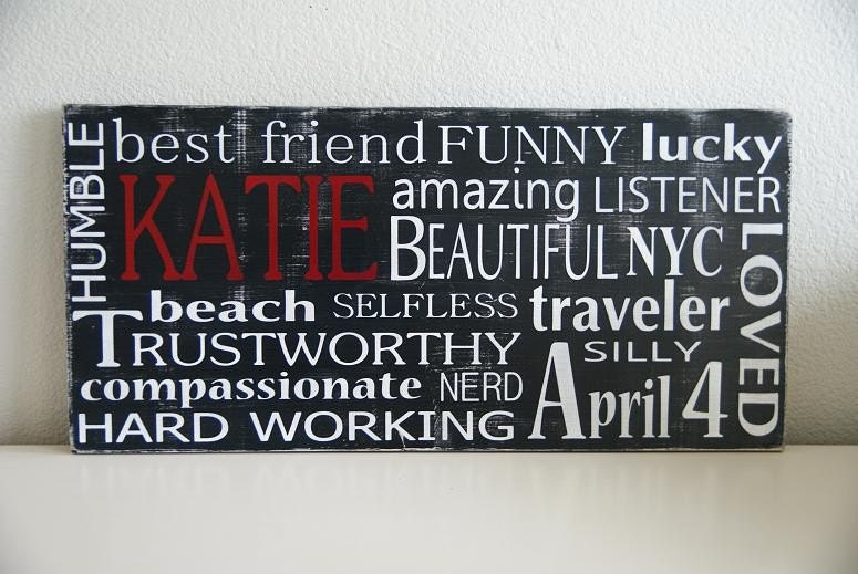 Personalized Custom Typography Sign- Subway art - Choose Your Own Colors