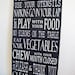 Table Manners / Dinner Rules - Typography Art Sign - Solid Wood Kitchen Sign