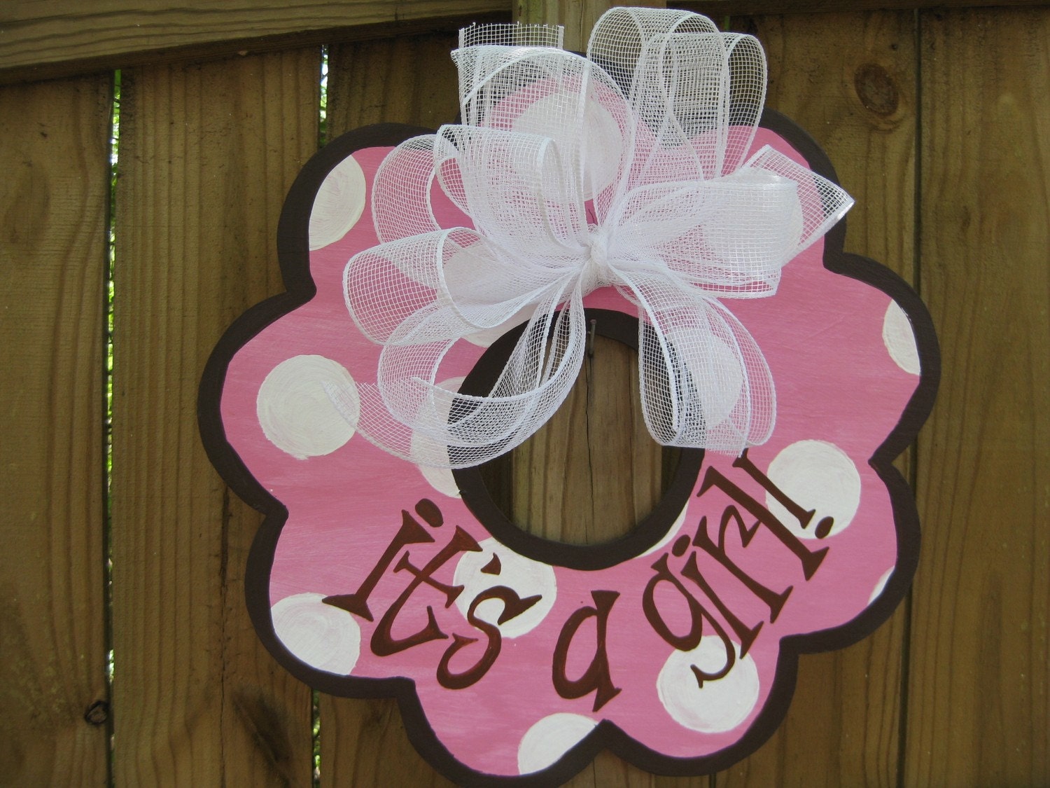 pink baby girl door hanger