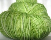 BRIGHT MOSS Hand Dyed Yarn (Eco Friendly) Blue Faced Leicester Sock Weight Green