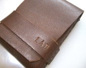 Leather Wallet-Men Wallet-Leather Card Holder-Dark Brown-Free Monogramming