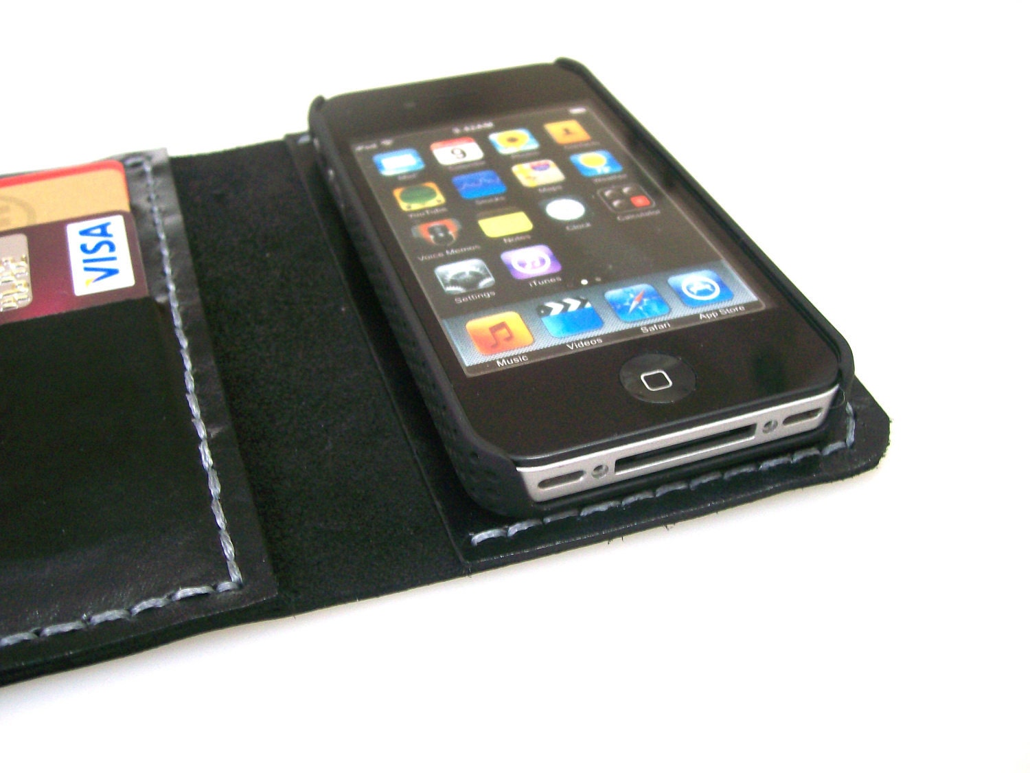 iPhone 4 Wallet Case with Bumper attachment --Black-UNIQUE
