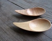 Set of 2 WOODEN Dip Sauce Small Bowls Modern style 1