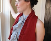 Knit Cable Vest--in cranberry cotton with racerback