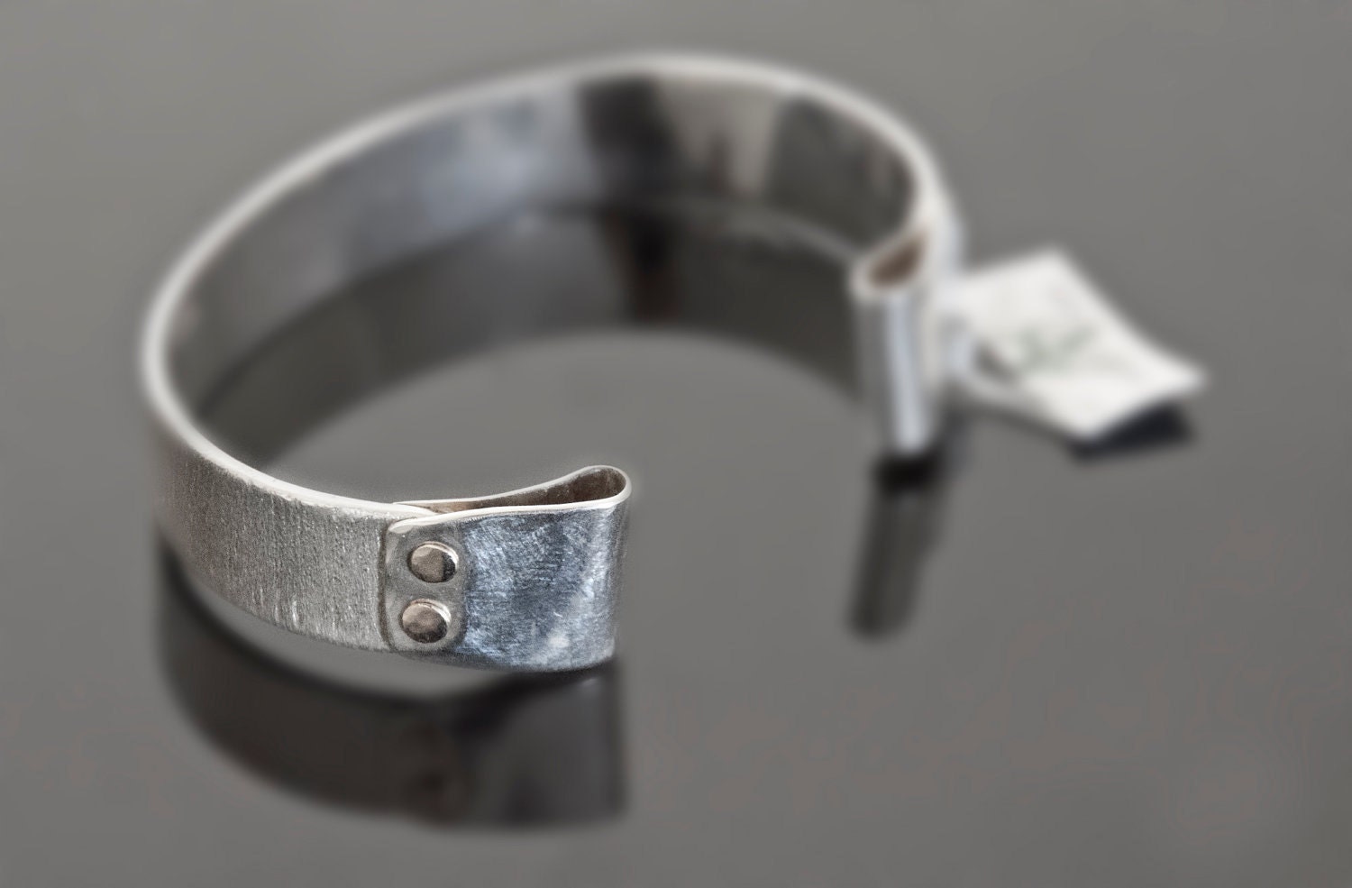 Organic Rustic Sterling Silver and 14k Gold - One of a Kind Unisex Cuff Bracelet