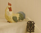 Cast Iron Trivet. Called a Dumb Dutch. Vintage 1940 to 1950. Folk style. Love Bird primitive design