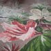 2 Strikingly Beautiful Vintage Floral Barkcloth Curtain Panels