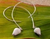 Floating Teardrop Maui Handmade Shell Sterling Silver Earrings