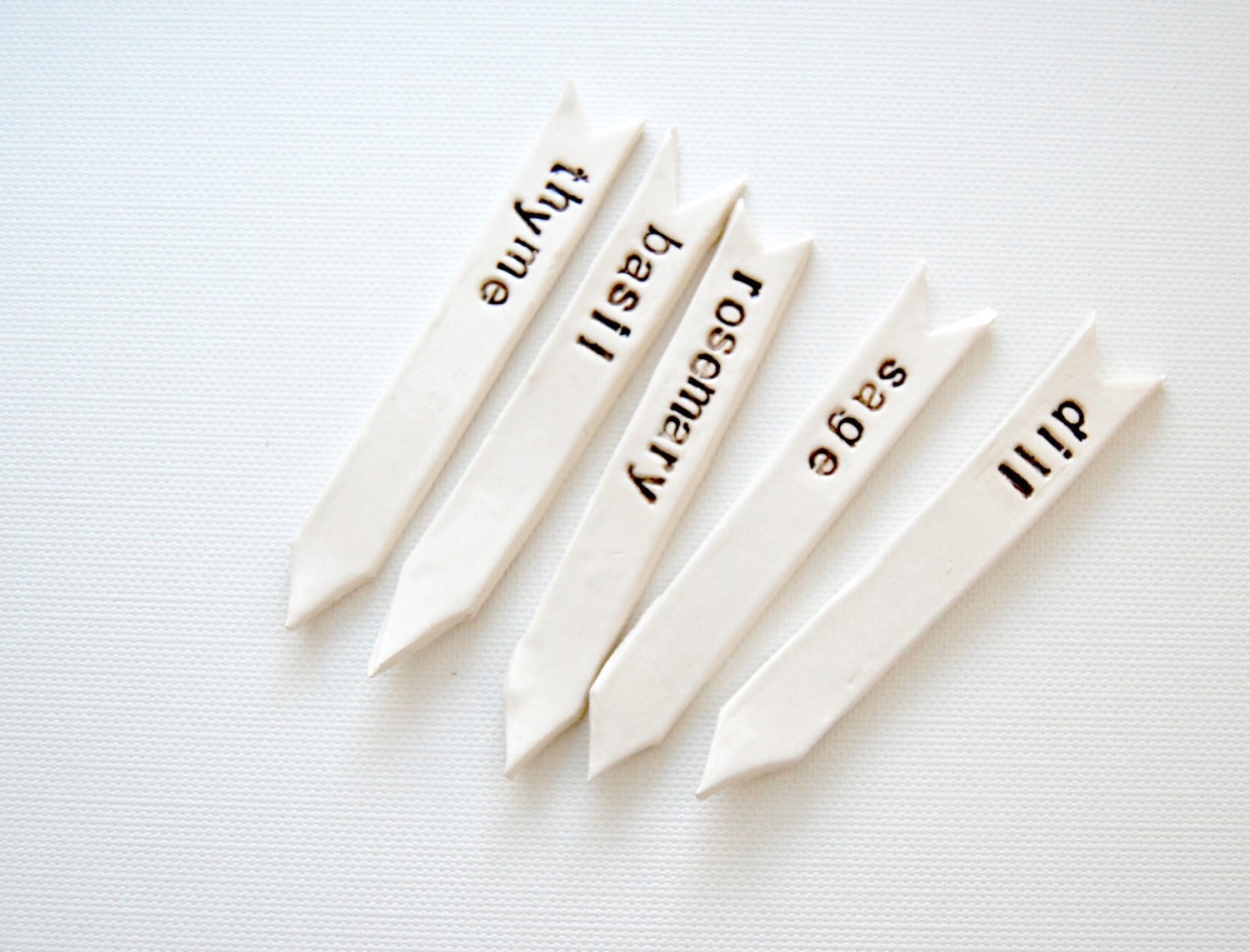 home grown Ceramic Herb Garden Markers chocolate